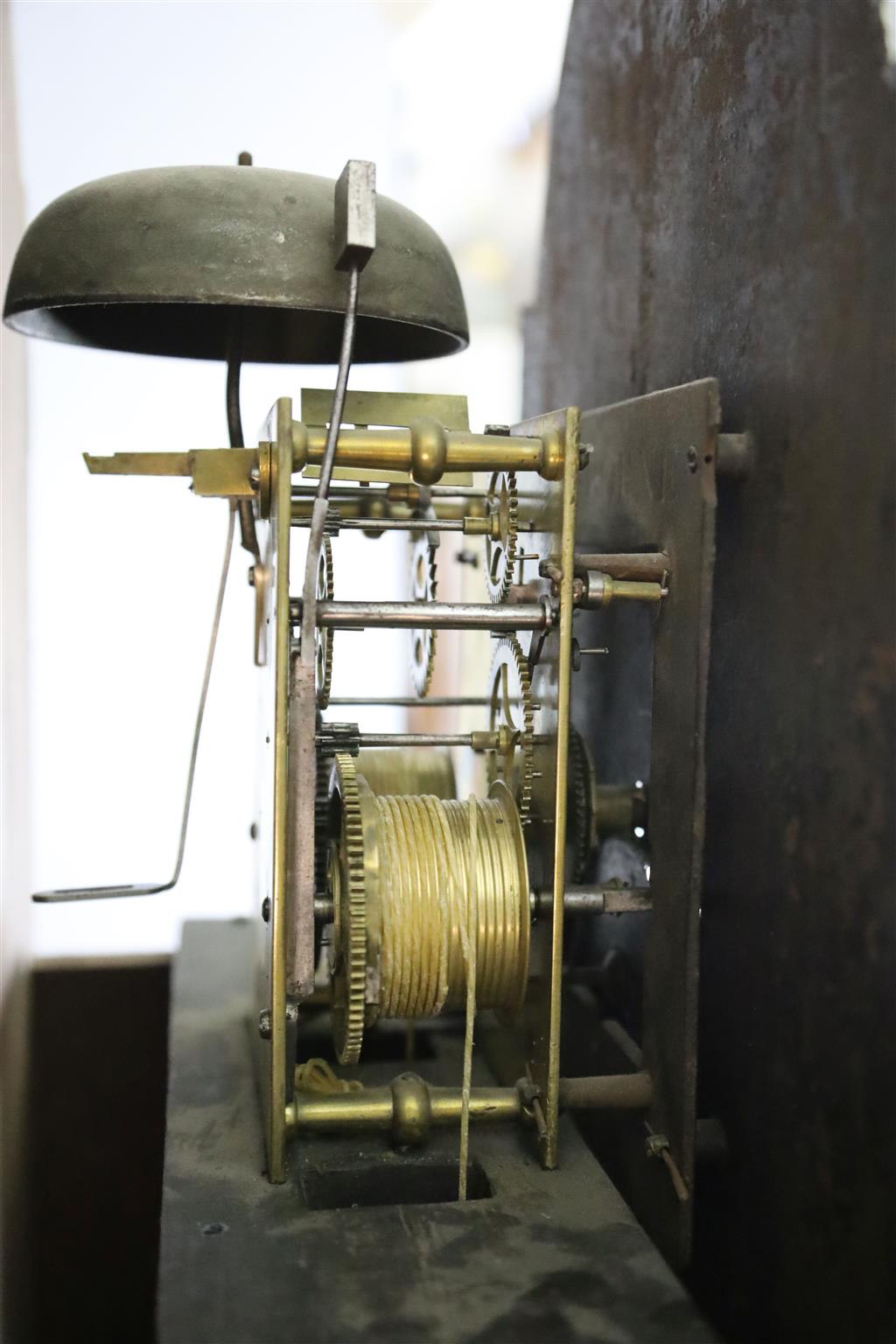 Muzzell of Horsham. An early 19th century mahogany eight day longcase clock, H.7ft 5in.